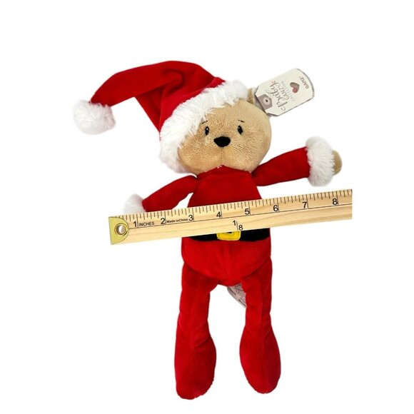 Baby Ganz Plush Teddy Bear Rattle Christmas Red Santa Elf 12" Stuffed Animal - Picture 9 of 11